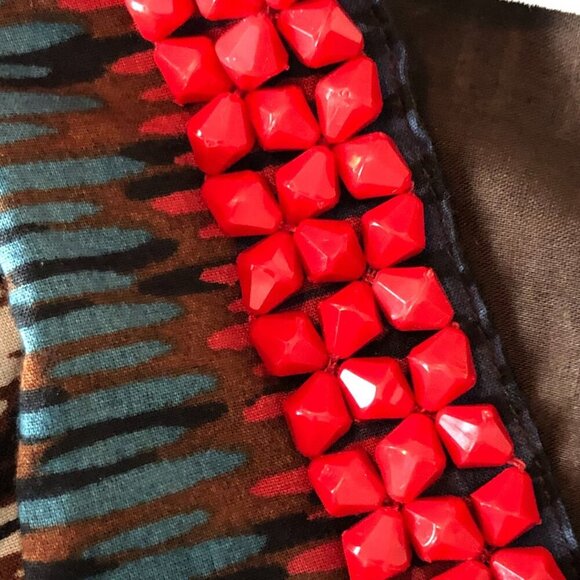 Charter Club Beaded Sleeveless Cotton Ikat Midi Dress - Picture 5 of 8